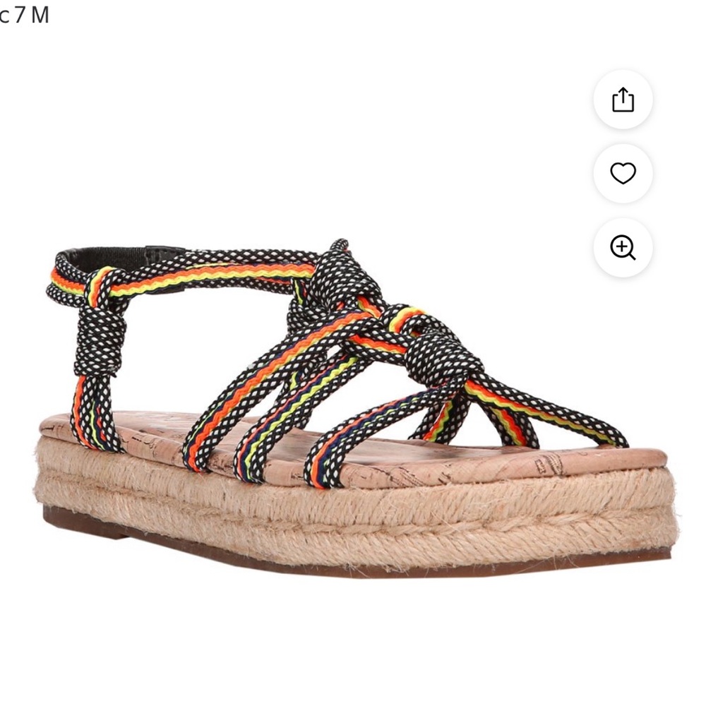 SAM EDELMAN Circus NY Women's size 8.5 Athena Espadrille Sandal Multi Fabric